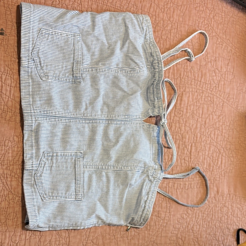 American Eagle Blue and White Striped Top